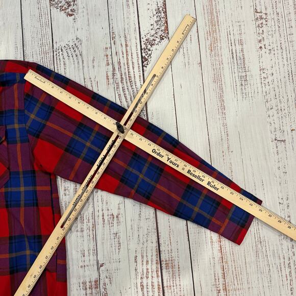 Dixxon Bundy Flannel Shirt Men’s M Red Blue Plaid D-Tech - Picture 4 of 7